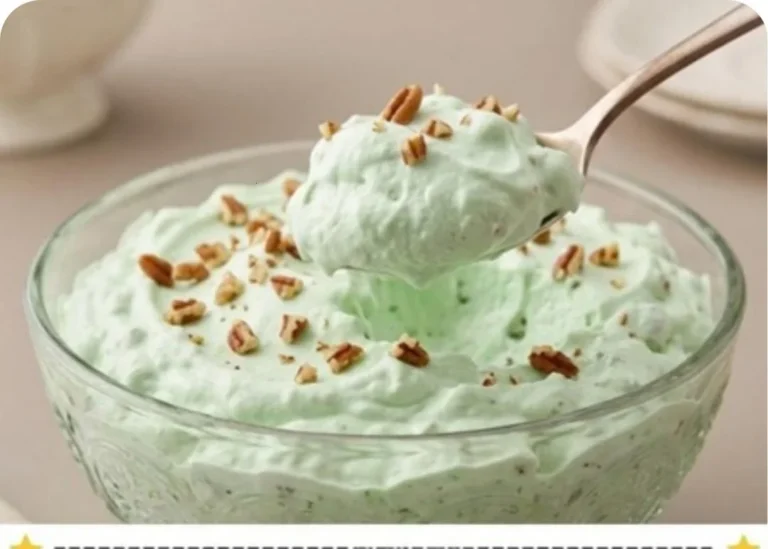 Delicious Watergate Salad served in a bowl without gritty pudding texture