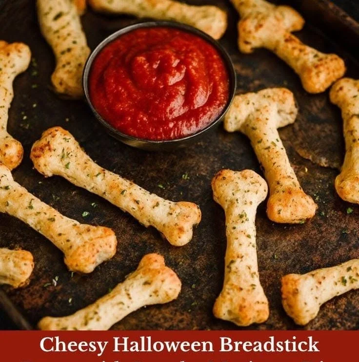 Cheesy Halloween Breadstick Bones Recipe
