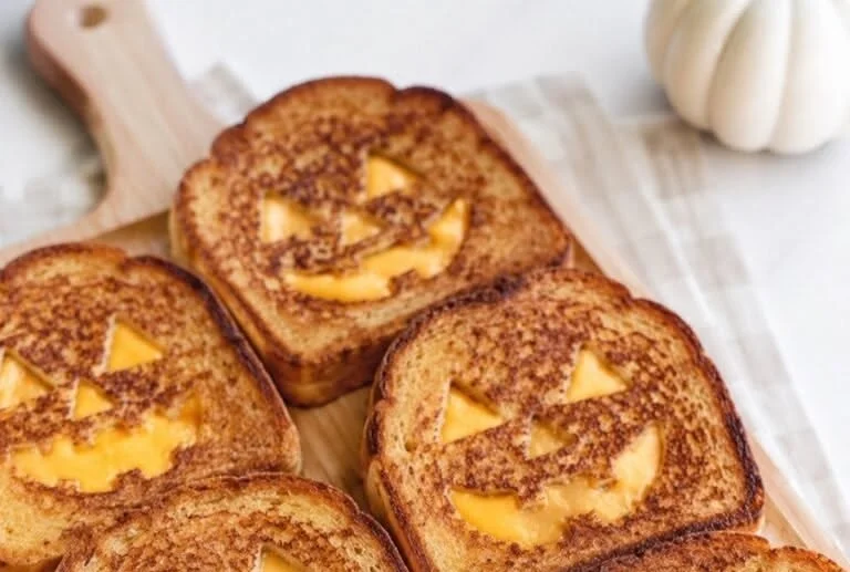 Jack-o-Lantern Stuffed French Toast Recipe
